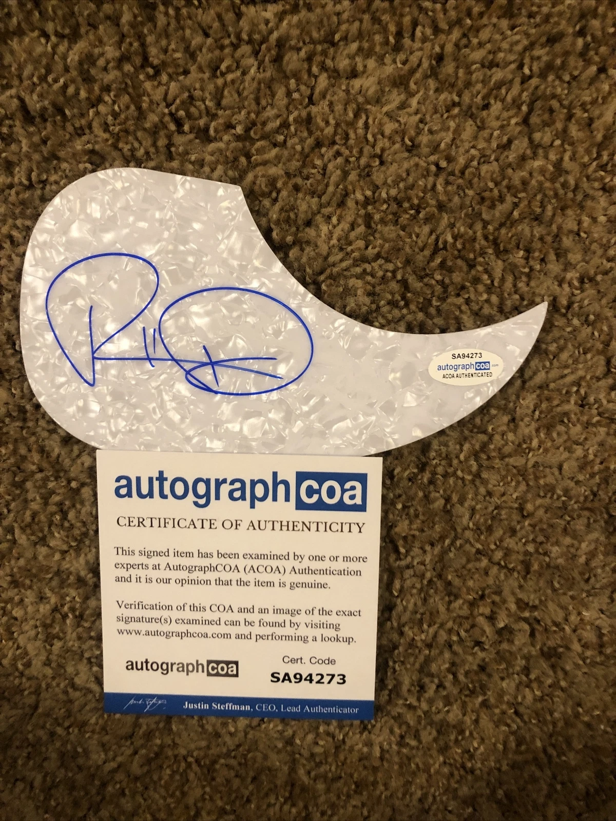 RUSSELL DICKERSON SIGNED AUTOGRAPH ACOUSTIC PICKGUARD ACOA GUITAR YOURS COUNTRY