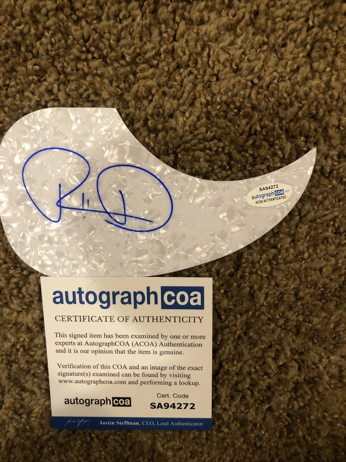 RUSSELL DICKERSON SIGNED AUTOGRAPH ACOUSTIC PICKGUARD ACOA GUITAR YOURS COUNTRY