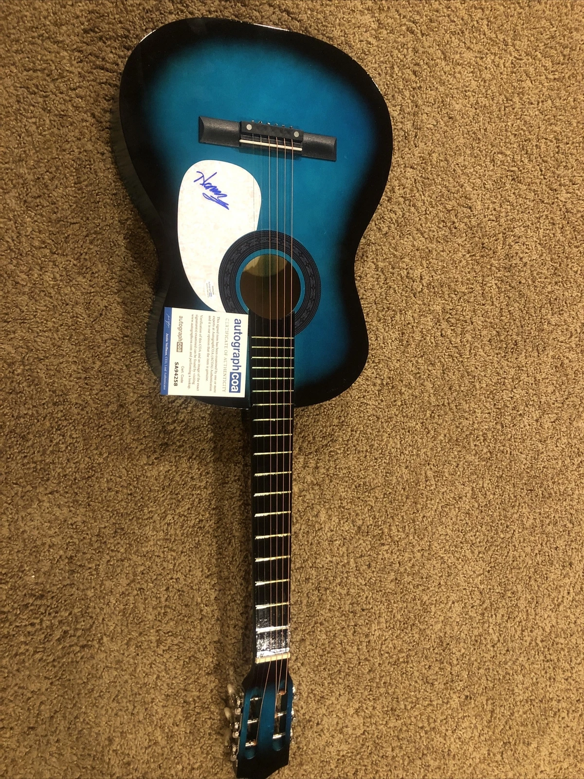 HENRY FAMBROUGH THE SPINNERS SIGNED AUTOGRAPH 38” ACOUSTIC GUITAR ACOA MOTOWN