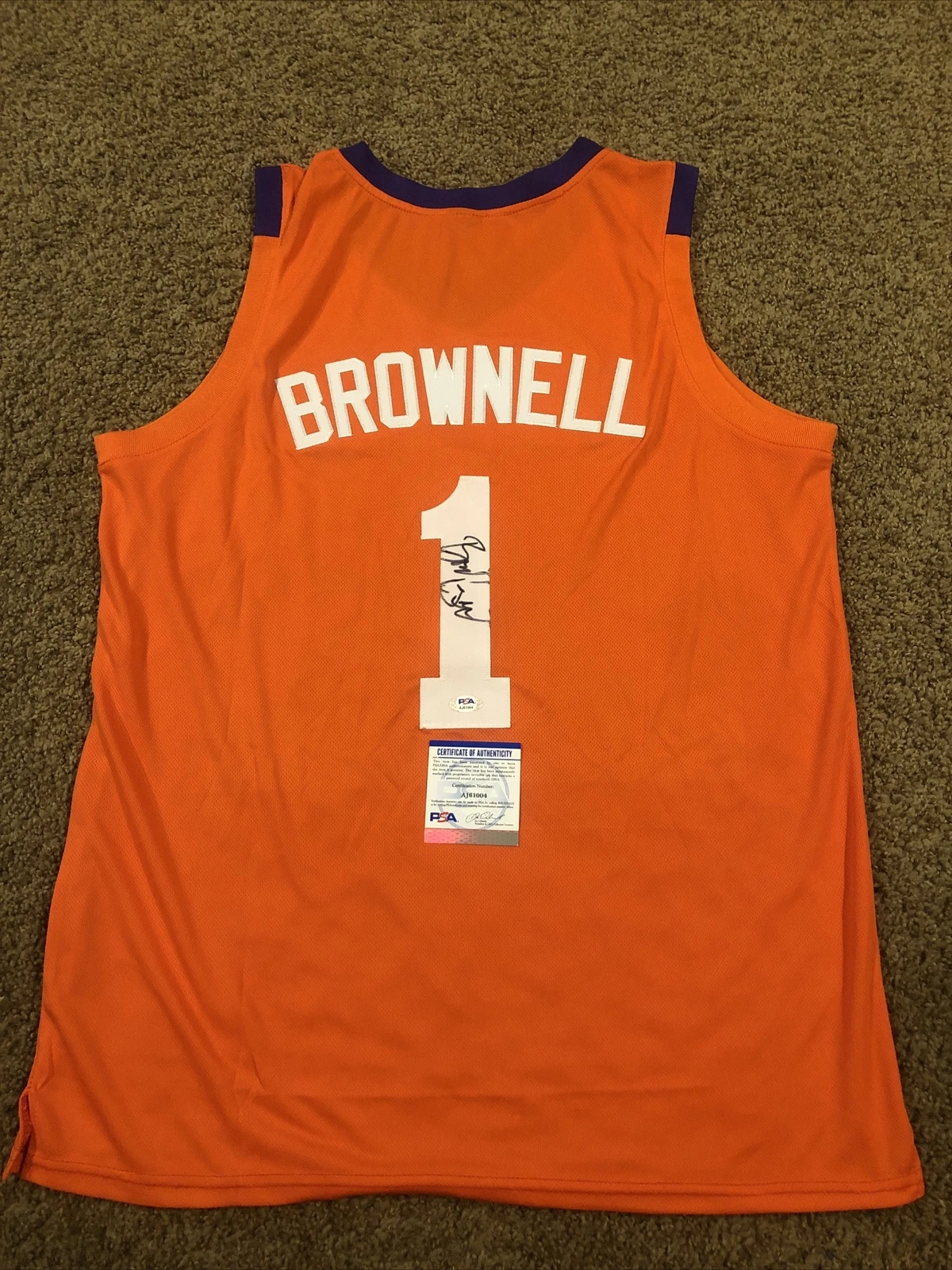 CLEMSON TIGERS- BRAD BROWNELL SIGNED AUTOGRAPH JERSEY PSA COA BASKETBALL COACH
