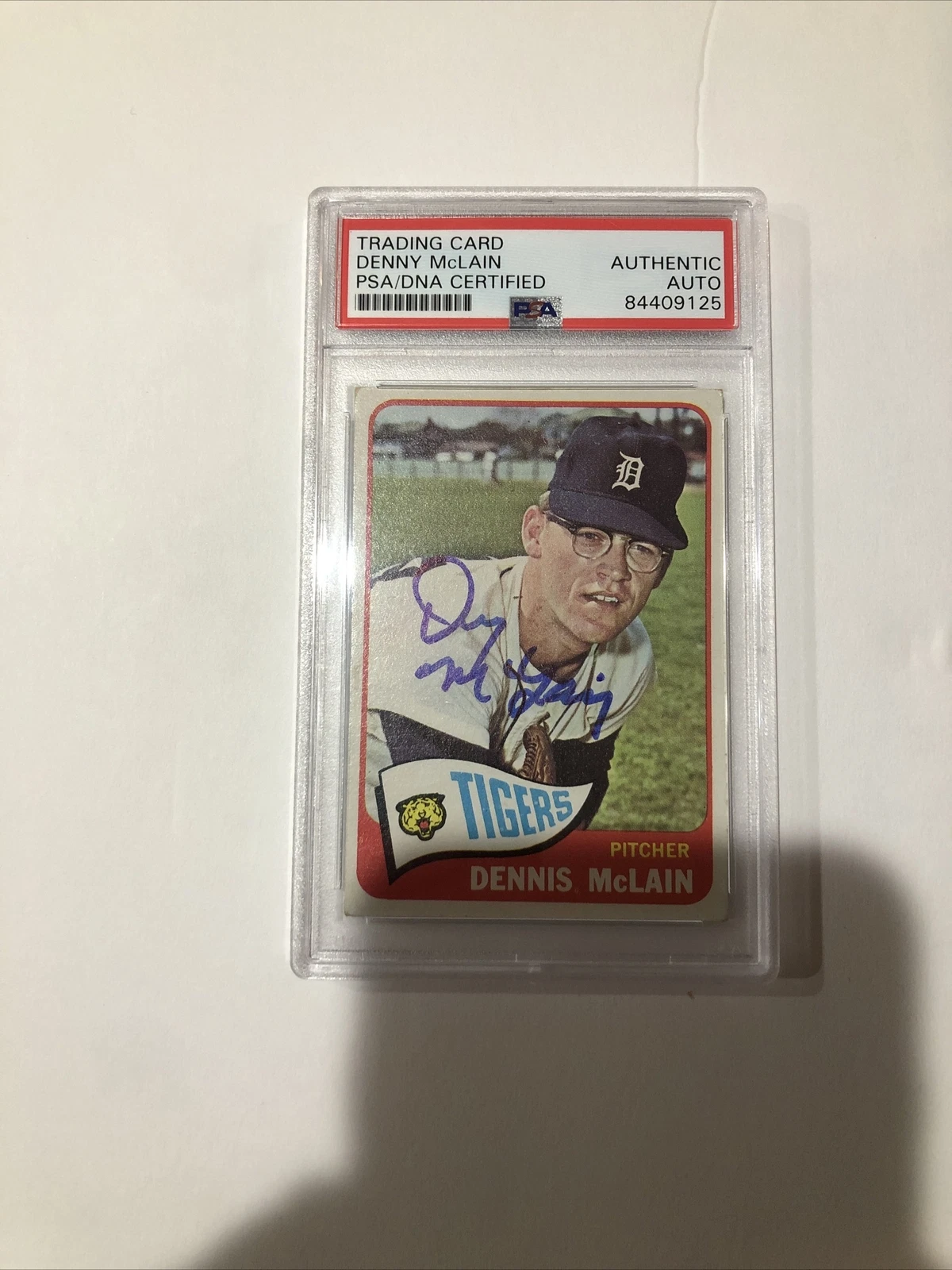 DENNY DENNIS MCLAIN 1965 Topps Rookie RC PSA Signed Autographed Detroit Tigers
