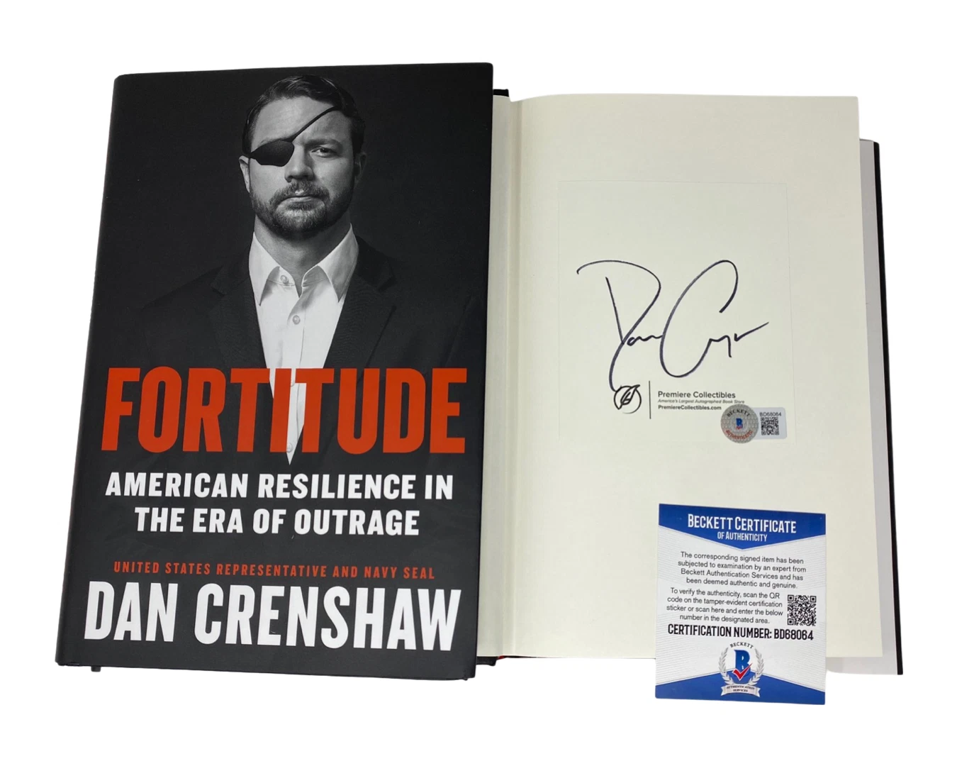 Dan Crenshaw Signed Fortitude HC Book Congressman Navy Seal Beckett COA