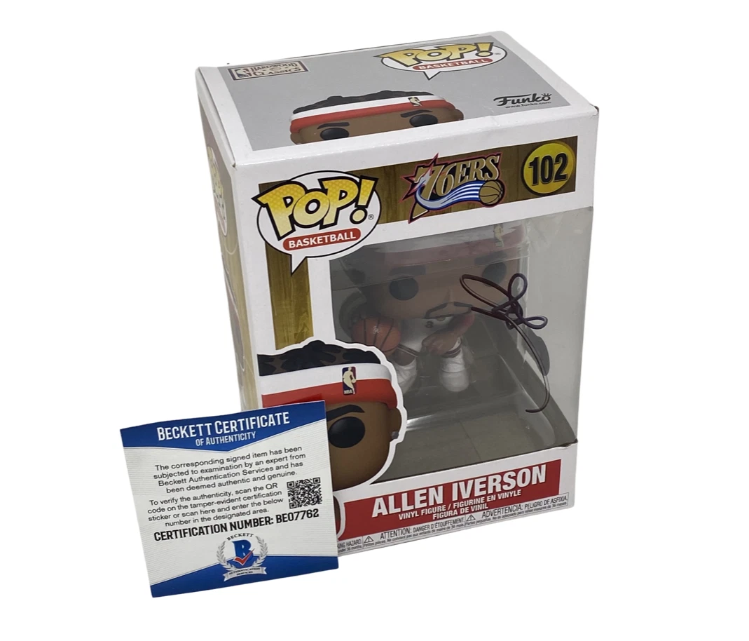 Allen Iverson Signed Autographed Funko Pop Figure 76ers #102 Beckett COA
