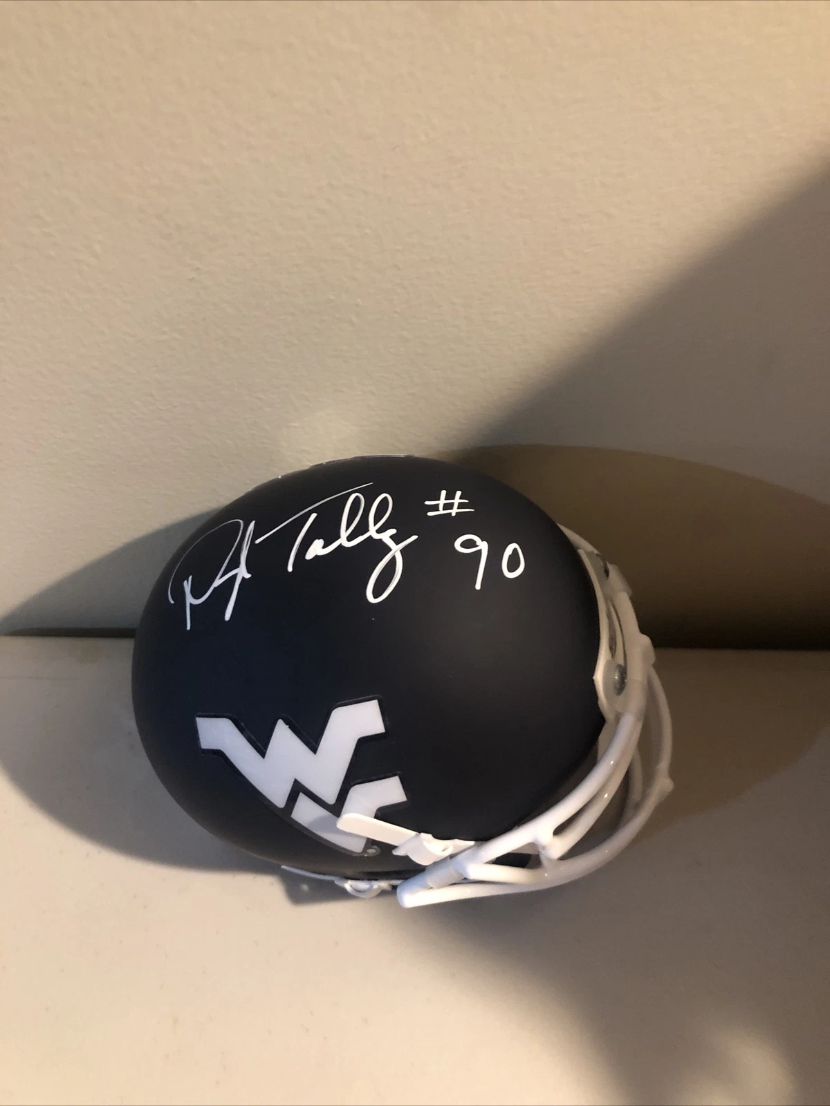 WEST VIRGINIA MOUNTAINEERS- DARRYL TALLEY SIGNED AUTOGRAPH MINI HELMET TRISTAR COLLECTIBLE MEMORABILIA