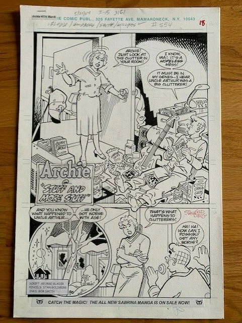 STAN GOLDBERG ORIGINAL SIGNED 5 PAGE ARCHIE STORY    ORIGINAL PEN+INK ART   RARE