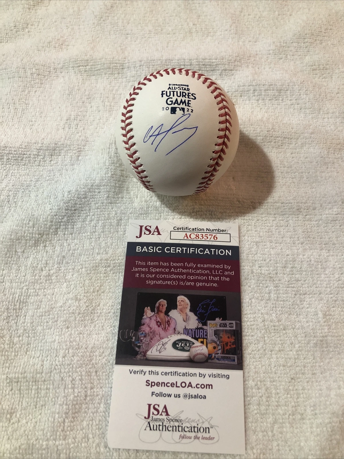 NEW YORK METS- FRANCISCO ALVAREZ SIGNED AUTOGRAPH 2022 FUTURES GAME BALL JSA COA