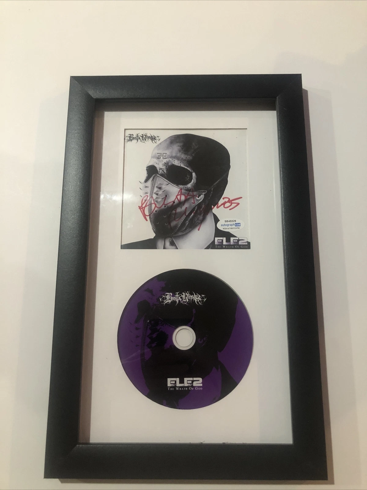 BUSTA RHYMES SIGNED AUTOGRAPH ELE2 THE WRATH OF GOD FRAMED CD DISPLAY ACOA RAP