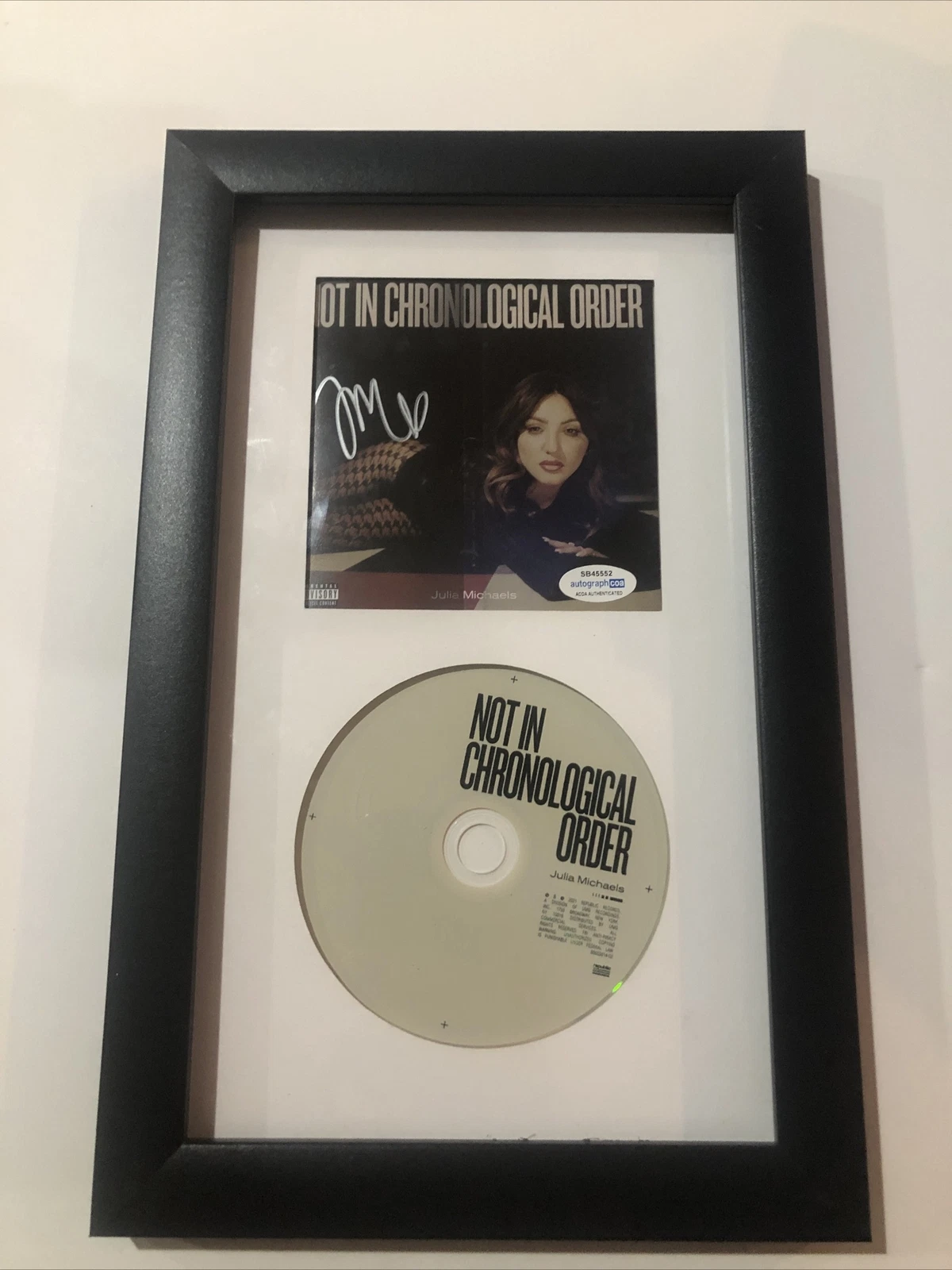 JULIA MICHAELS SIGNED AUTOGRAPH CD NOT IN CHRONOLOGICAL ORDER FRAMED ACOA
