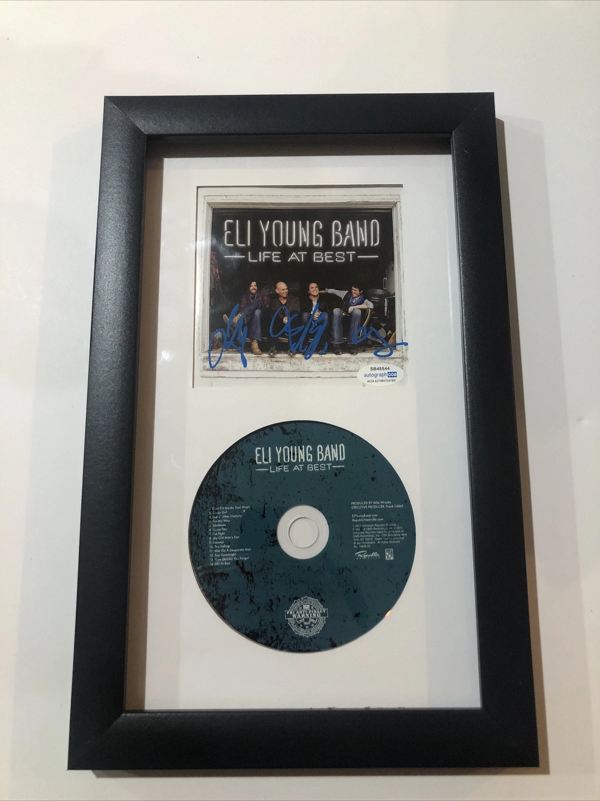 ELI YOUNG BAND SIGNED AUTOGRAPH FRAMED CD DISPLAY LIFE AT BEST ACOA COUNTRY BAND