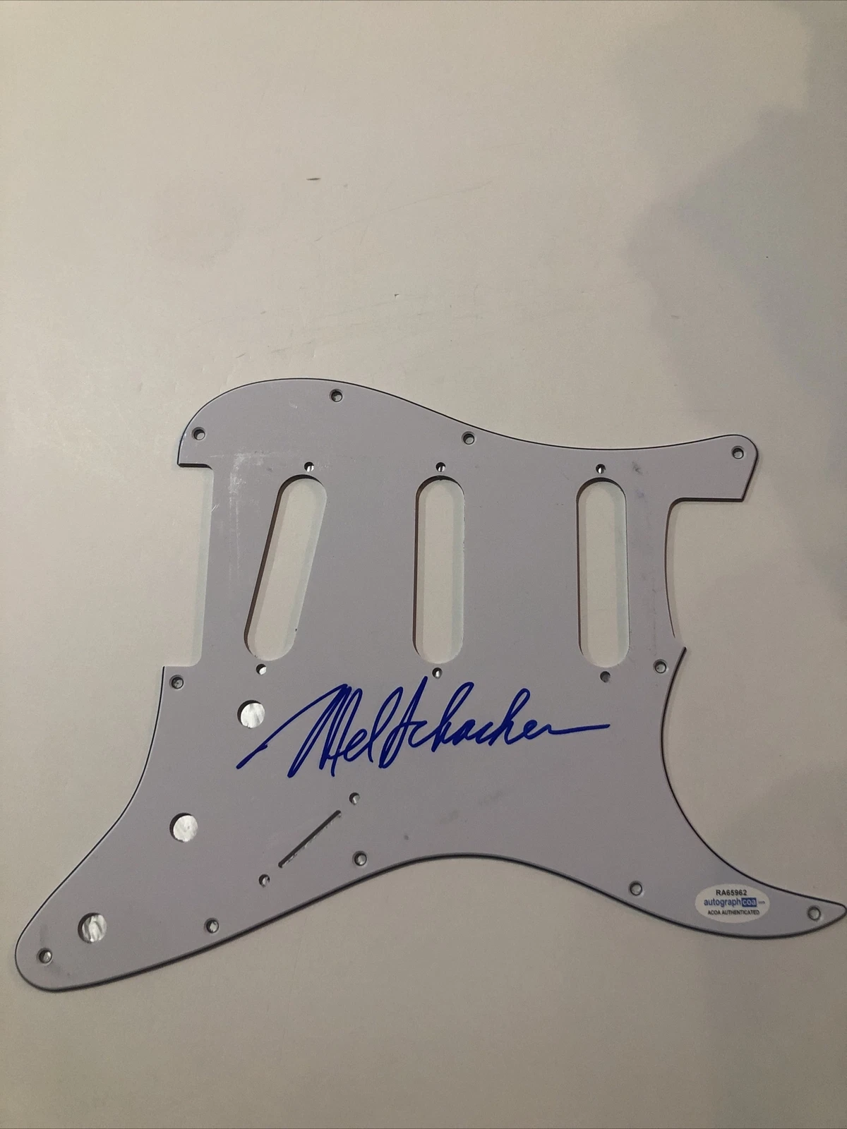 MEL SCHACHER GRAND FUNK RAILROAD SIGNED AUTOGRAPH STRAT PICKGUARD GUITAR ACOA