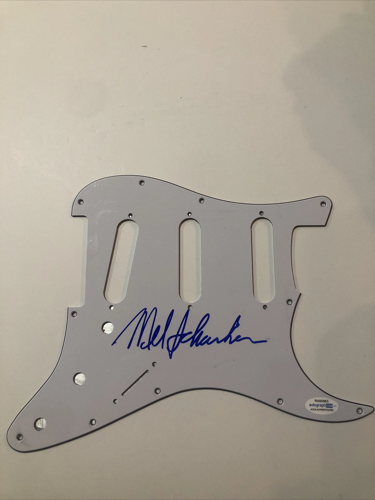MEL SCHACHER GRAND FUNK RAILROAD SIGNED AUTOGRAPH STRAT PICKGUARD GUITAR ACOA