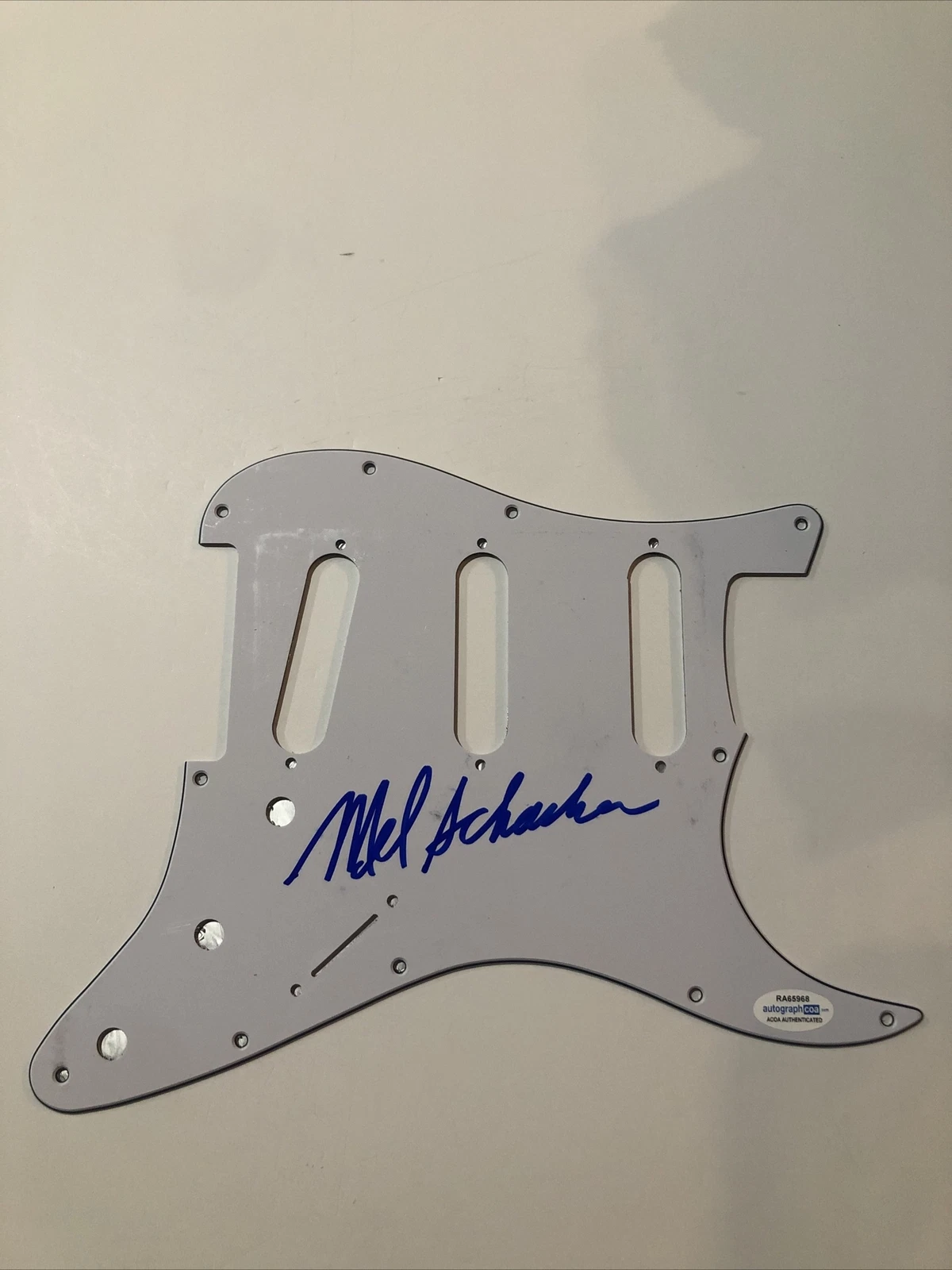 MEL SCHACHER GRAND FUNK RAILROAD SIGNED AUTOGRAPH STRAT PICKGUARD GUITAR ACOA