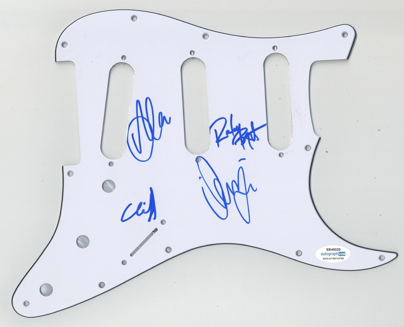 AVERAGE WHITE BAND SIGNED AUTOGRAPH STRAT ELECTRIC GUITAR PICKGUARD ACOA