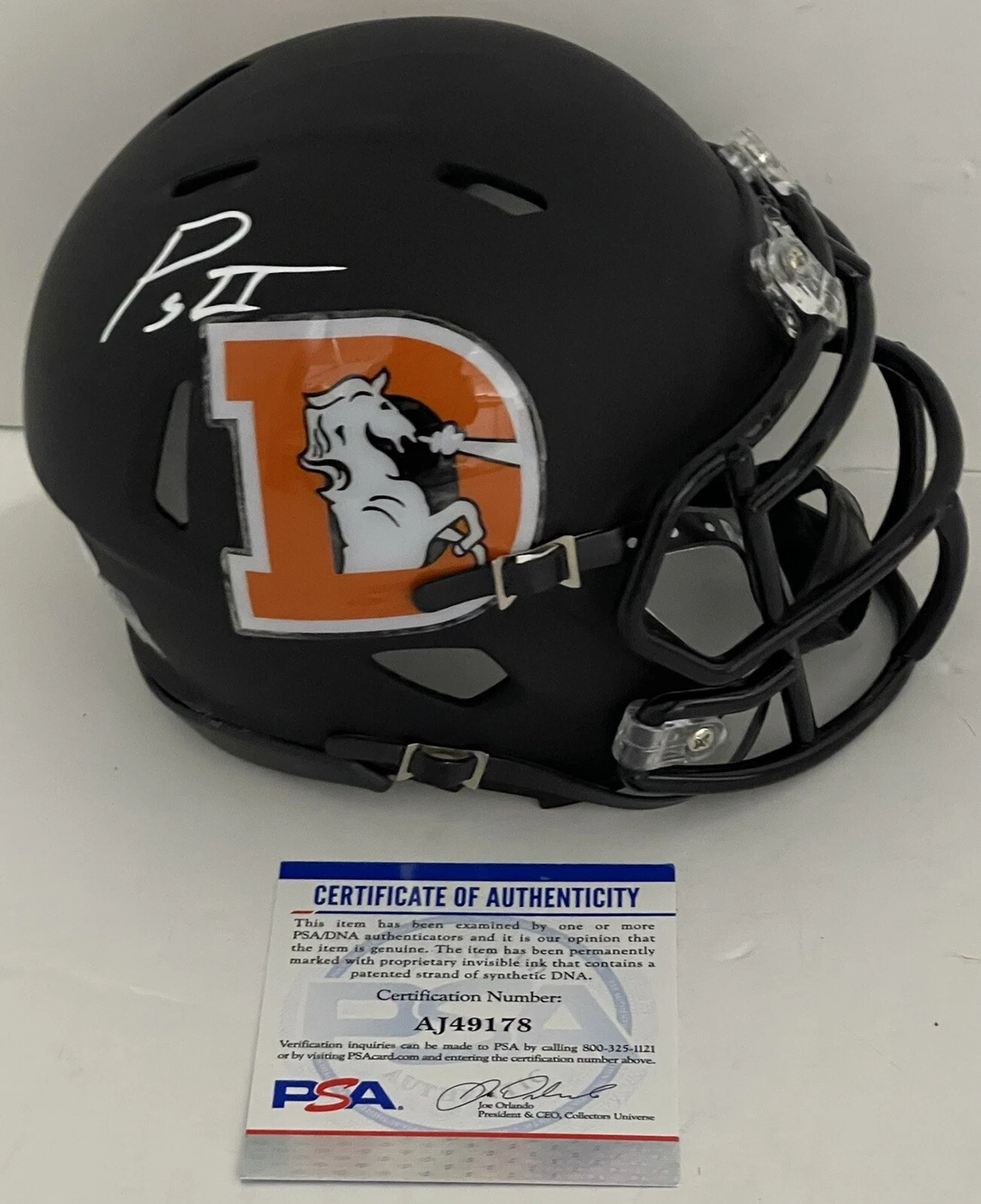 Patrick Surtain II Signed Autographed Denver Broncos Custom Mini Helmet PSA/DNA