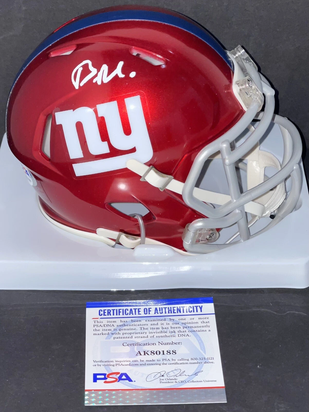 Brian Daboll Signed Autographed New York Giants Flash Mini Helmet Rare JSA