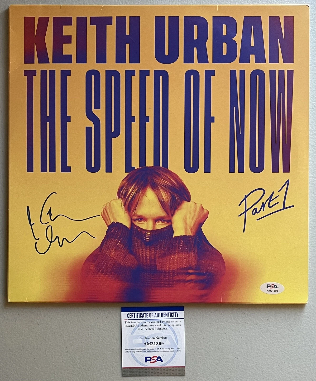 Keith Urban Signed Autographed The Speed Of Now Vinyl Album PSA/DNA