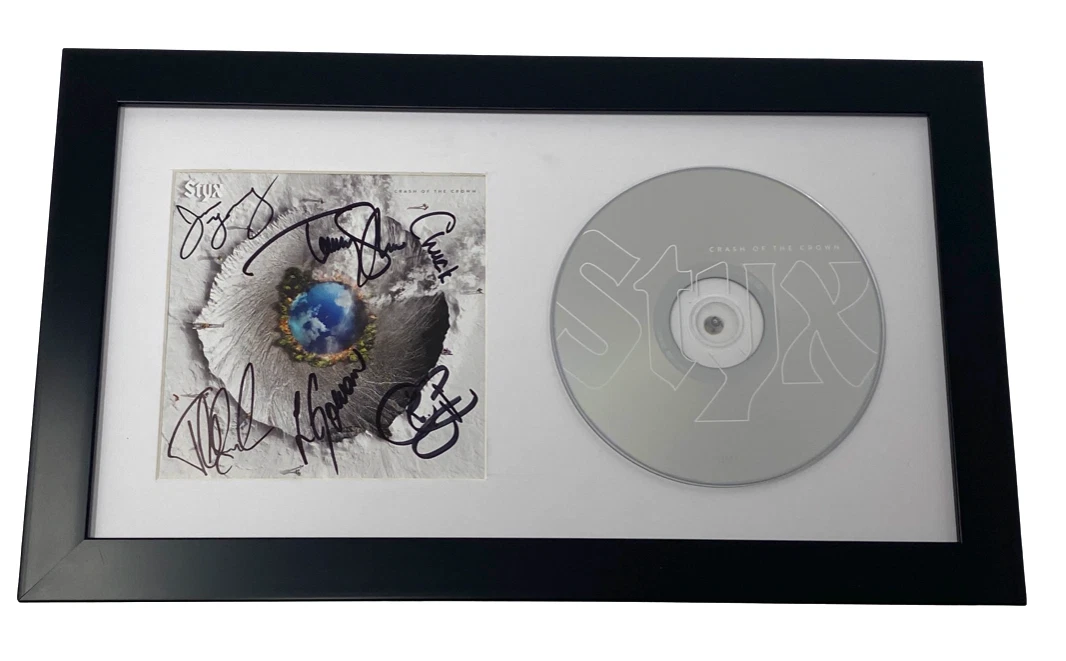 Styx Band Signed Autographed Crash of the Crown Framed CD Tommy Shaw x6 ACOA COA