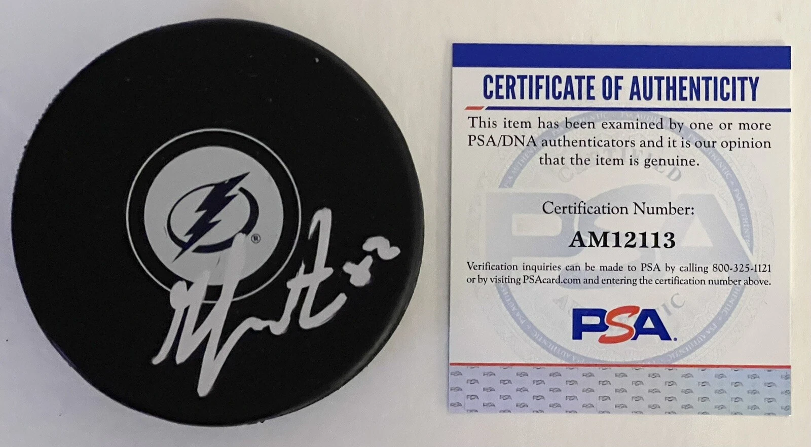 Gabriel Fortier Signed Autographed Tampa Bay Lightning Logo Puck PSA/DNA