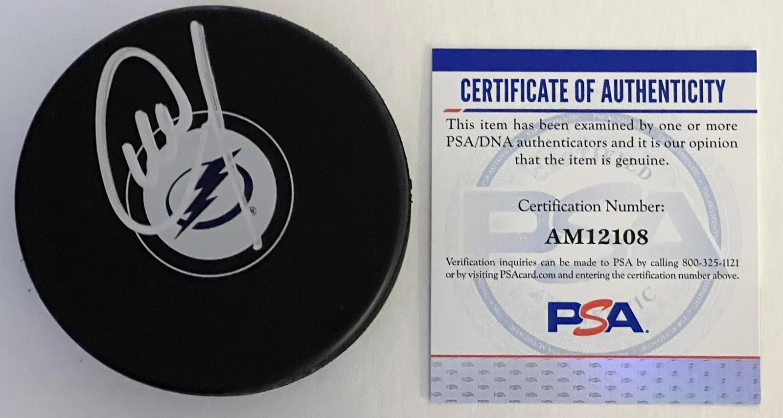 Mikhail Sergachev Signed Autographed Tampa Bay Lightning Logo Puck PSA/DNA