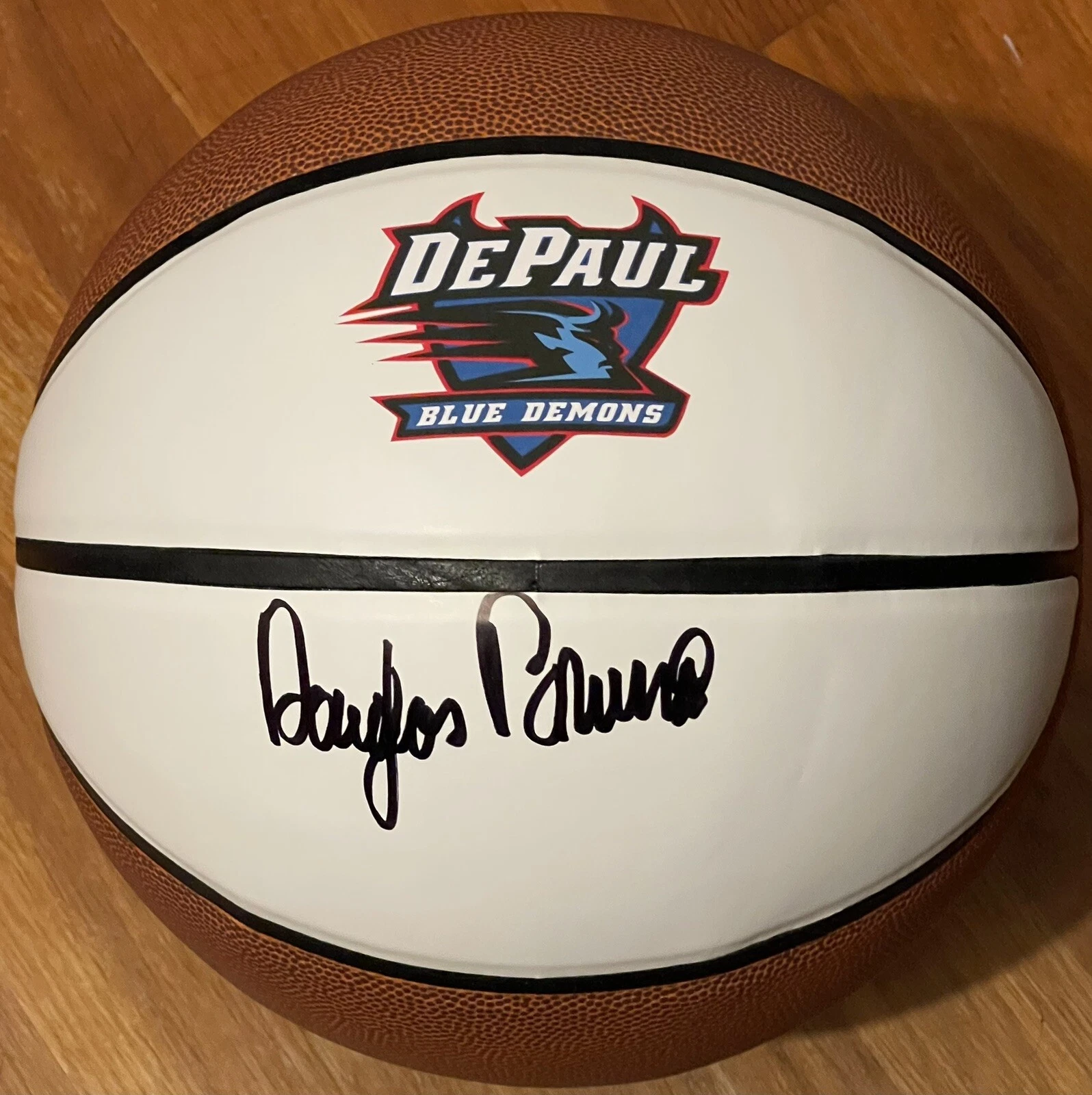 Doug Douglas Bruno Signed Autographed DePaul Blue Demons Logo Basketball JSA