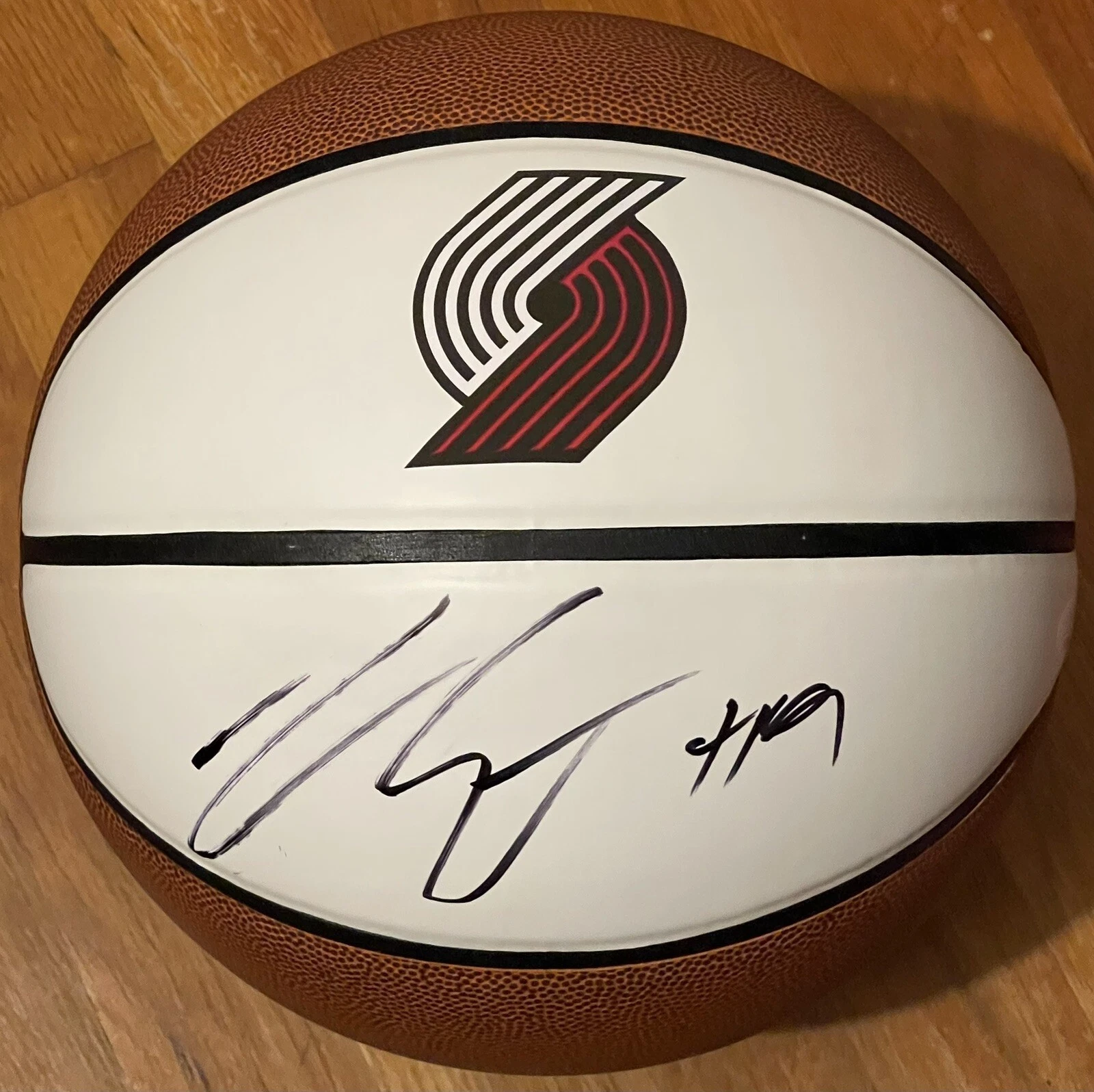 Jerami Grant Signed Autographed Portland Trail Blazers Logo Basketball JSA