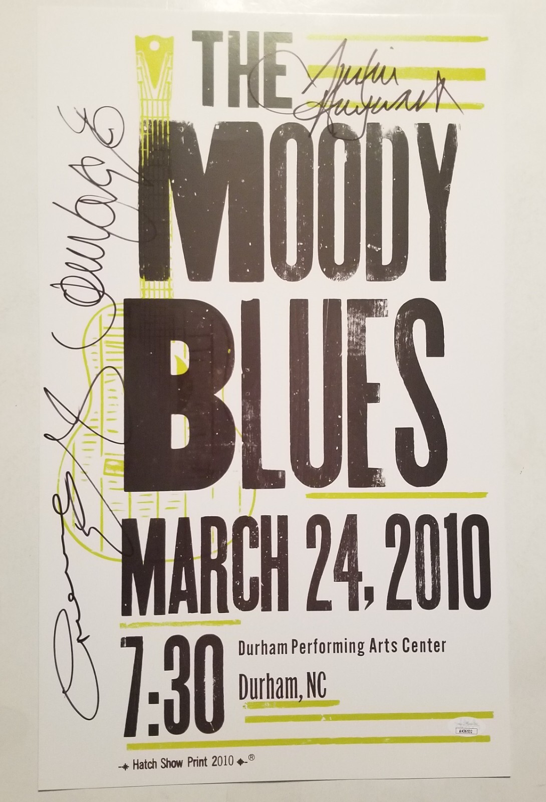 Moody Blues SIGNED Hatch Print Show Poster #2 JSA COA by Graeme John Justin