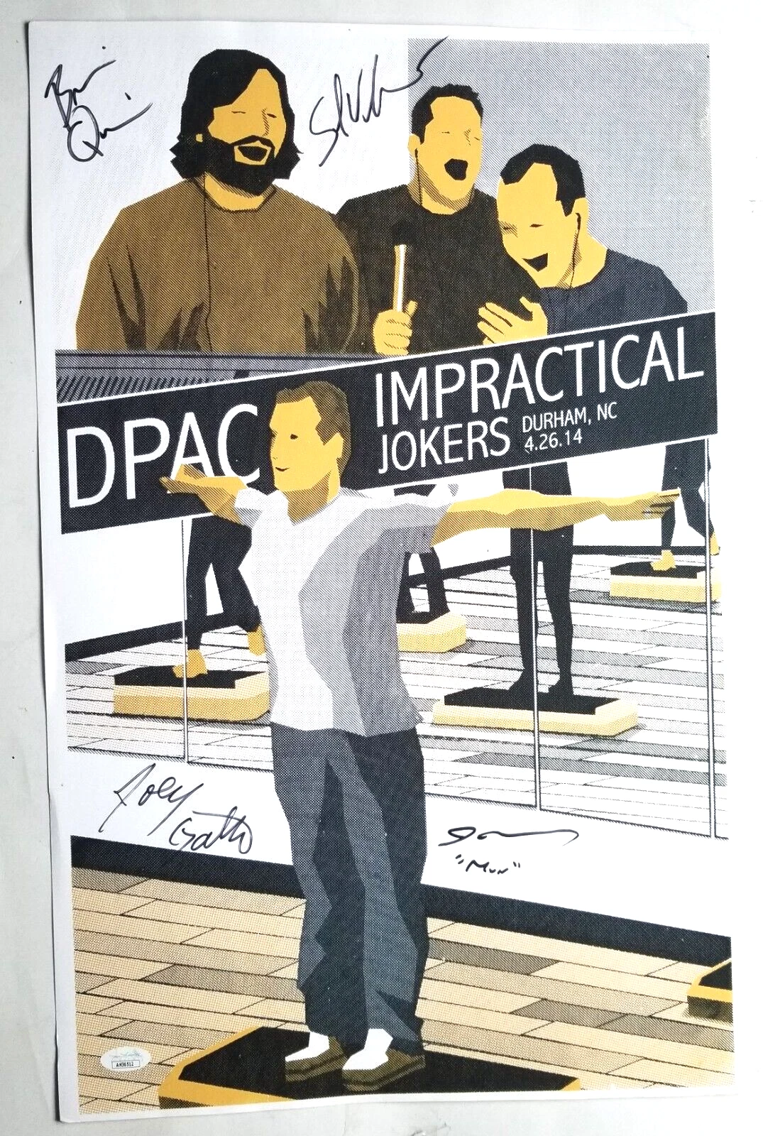 Impractical Jokers REAL SIGNED Hatch Show Print Silk Screen Poster JSA COA All 4