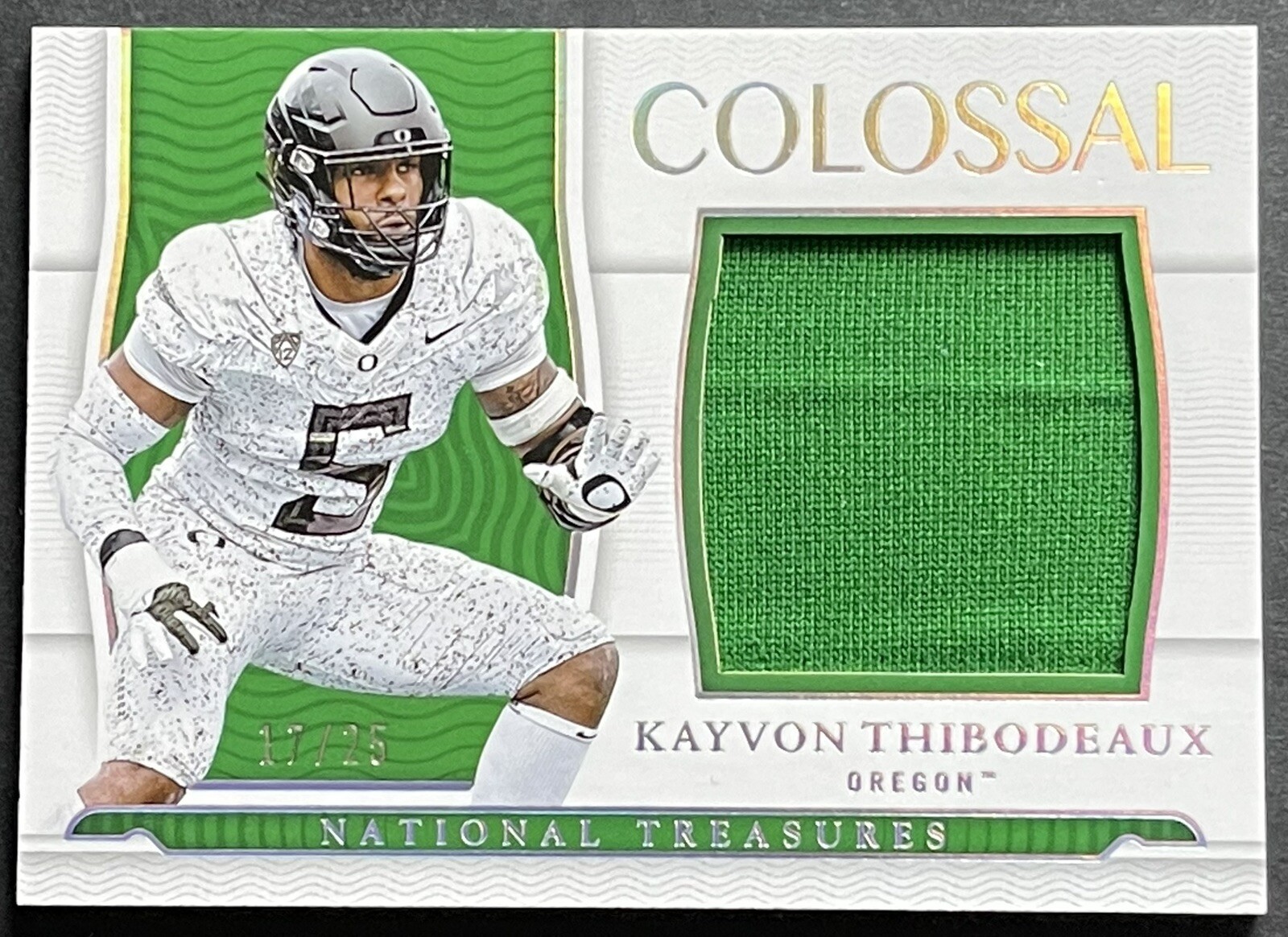 🔥2022 NATIONAL TREASURES KAYVON THIBODEAUX COLOSSAL SP PATCH /25🔥 GIANTS COLLECTIBLE MEMORABILIA