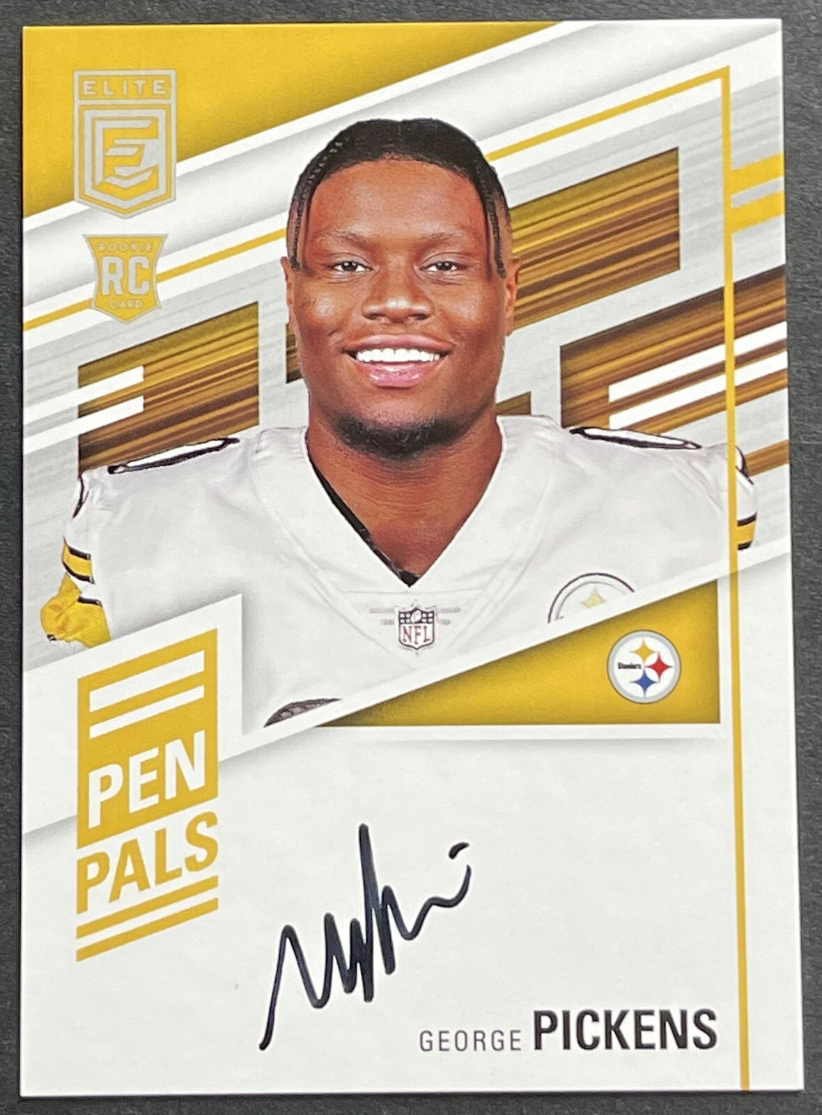 2022 Donruss Elite George Pickens Pen Pals Rookie On Card Auto RC PP-GP Steelers