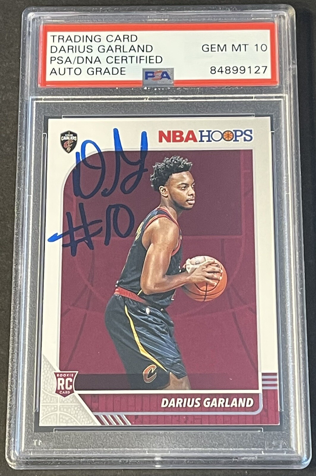 Darius Garland Signed 2019-20 NBA Hoops RC Card Cavaliers PSA/DNA Slab Gem 10