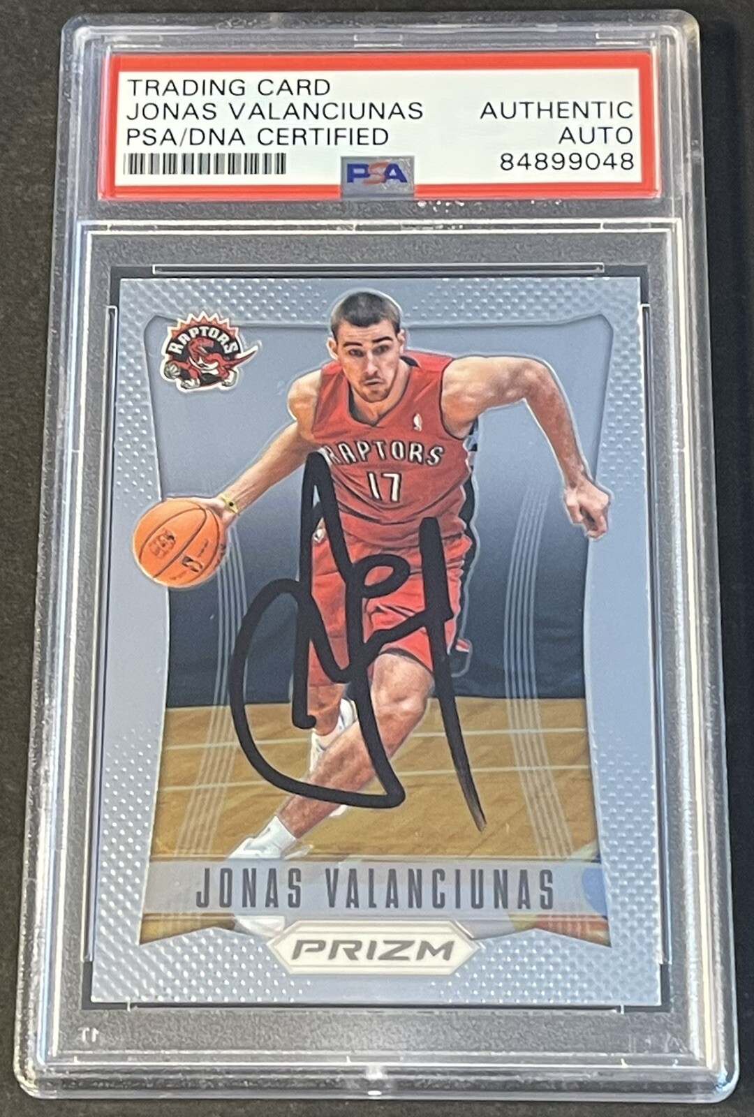 Jonas Valanciunas 2012/2013 Prizm Rookie Card Signed PSA/DNA Slabbed Pelicans