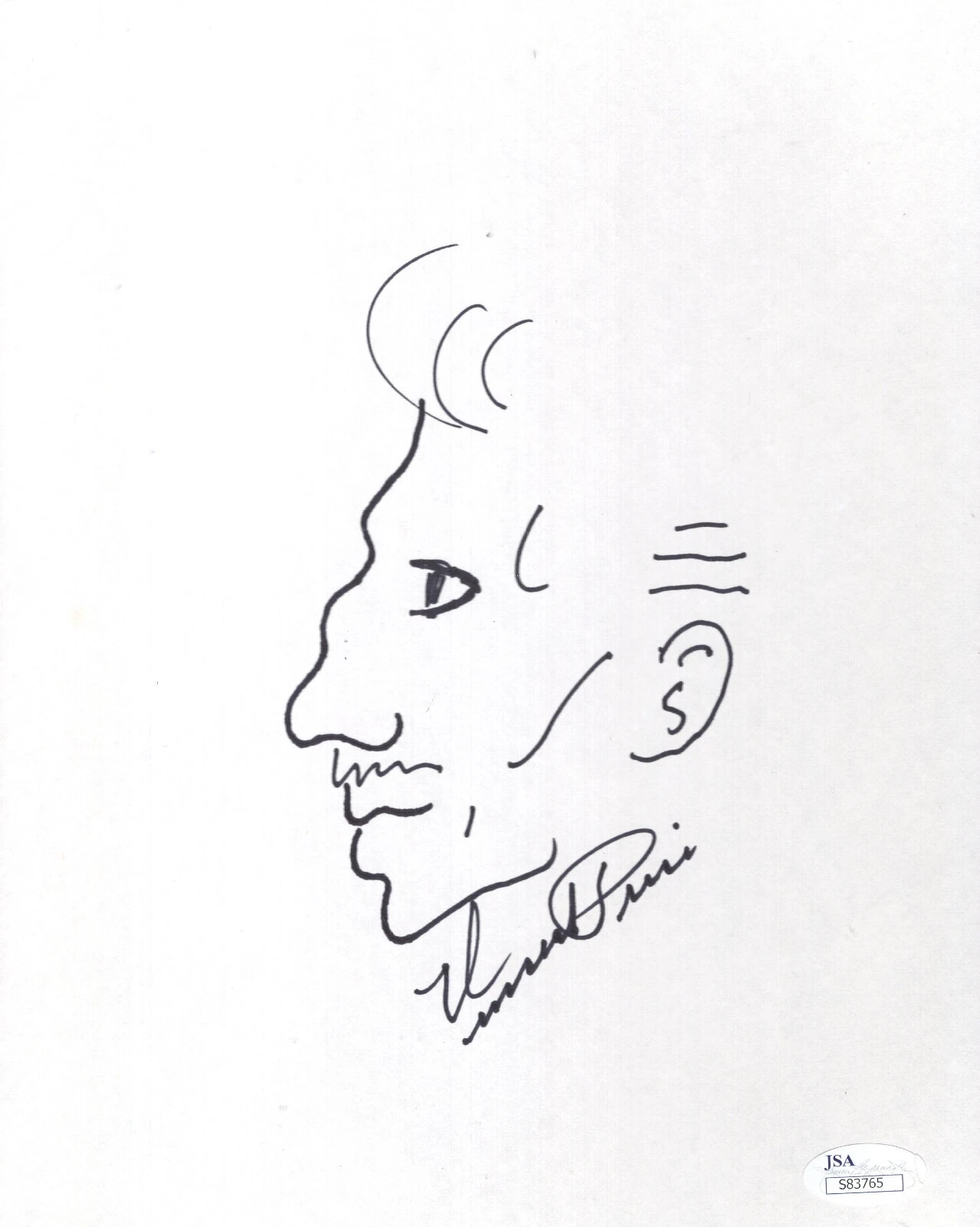 VINCENT PRICE HAND SIGNED ORIGINAL SELF-PORTRAIT DRAWING      VERY RARE      JSA