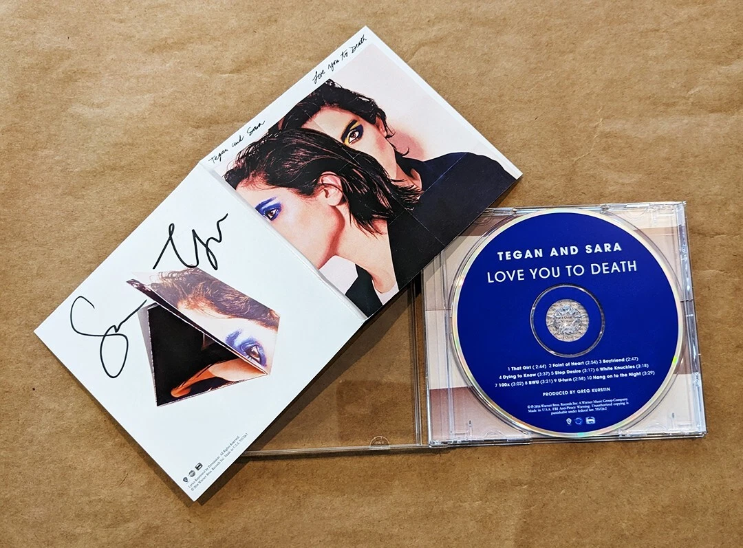 Tegan and Sara REAL hand SIGNED Love You To Death CD #3 COA Autographed by both