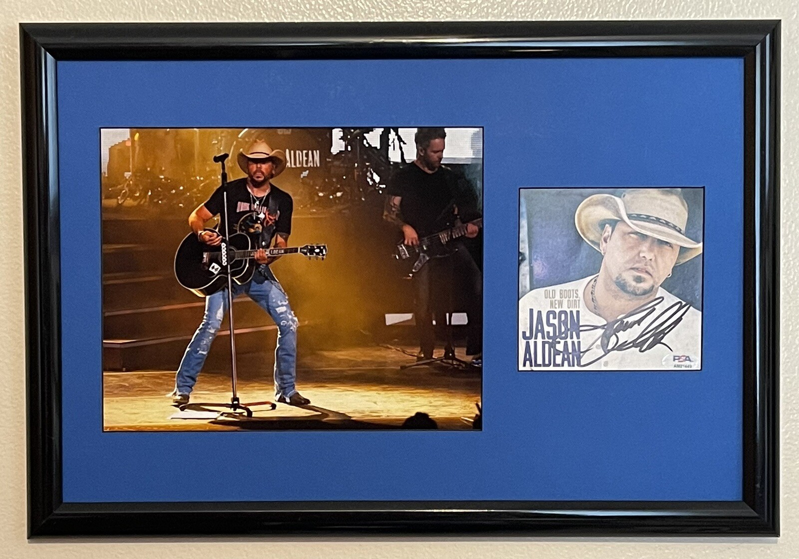Jason Aldean Signed Autograph Custom Framed Old Boots New Dirt Cd Cover Psa/Dna