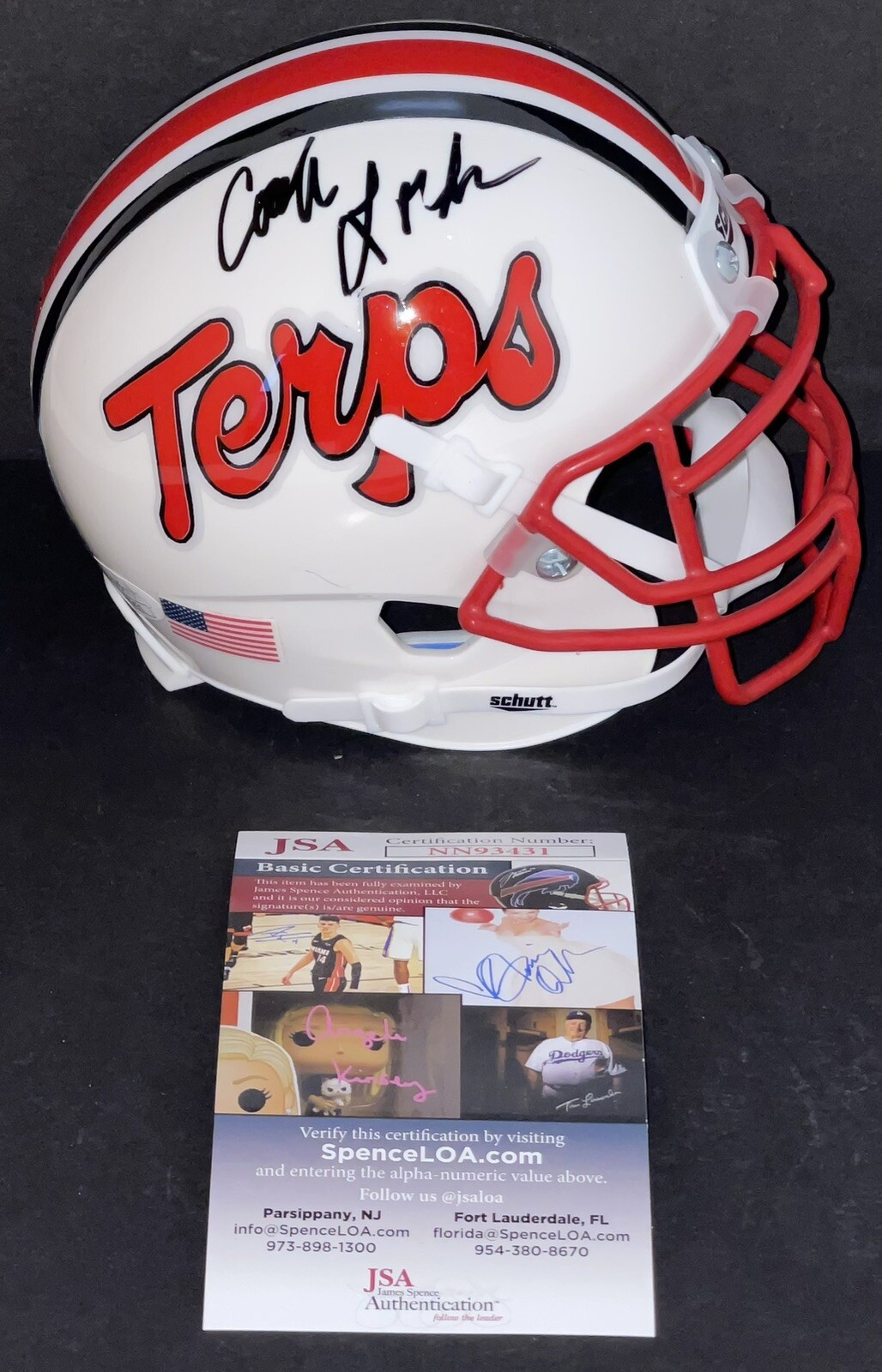Mike Locksley Signed Autographed Maryland Terrapins Mini Helmet Big Ten JSA
