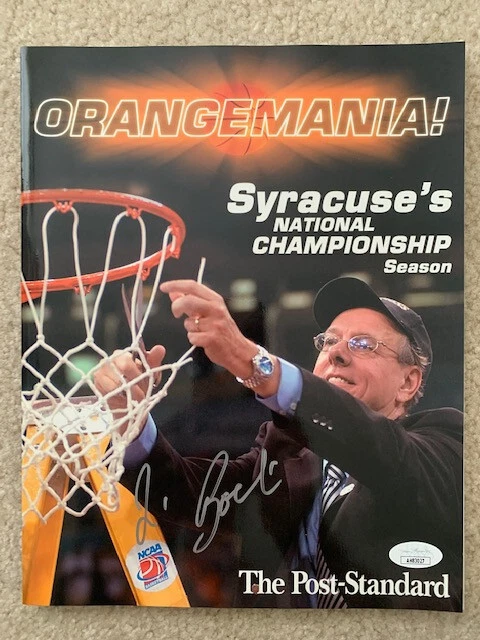 JIM BOEHEIM HAND SIGNED 2003 ORANGEMANIA NATIONAL CHAMPS MAGAZINE    CUSE    JSA