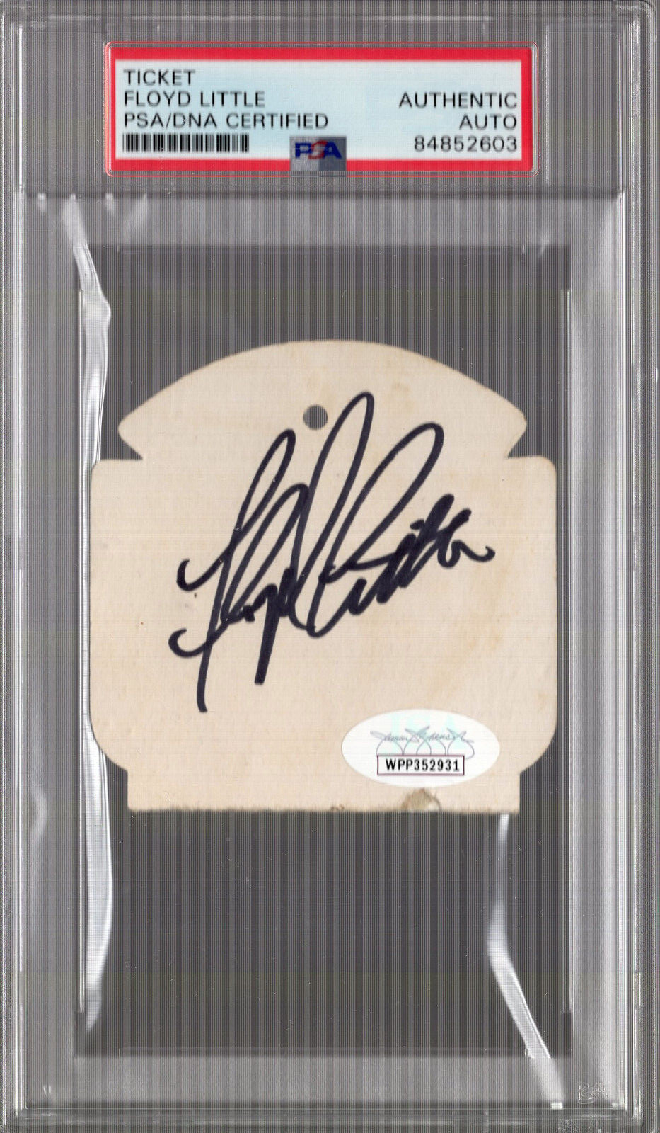 FLOYD LITTLE SIGNED 1966 GATOR BOWL PRESS PASS    SYRACUSE FB    JSA+PSA SLABBED