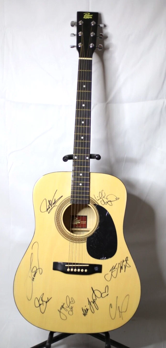Christina Grimmie + Voice Cast x 8 2014 REAL hand SIGNED acoustic guitar JSA LOA
