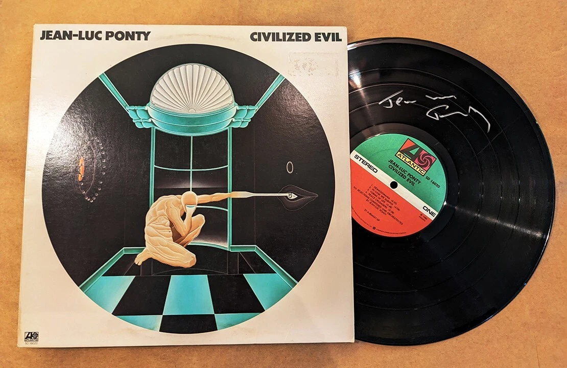 Jean-Luc Ponty REAL hand SIGNED Civilized Evil Record Vinyl COA Autographed