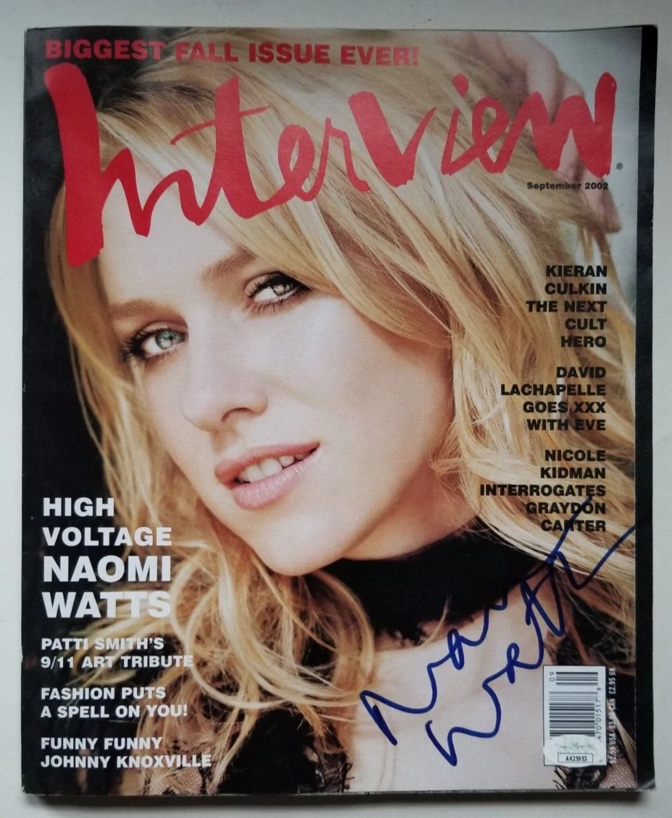 Naomi Watts REAL hand SIGNED Sept 2002 Interview Magazine JSA COA Autographed
