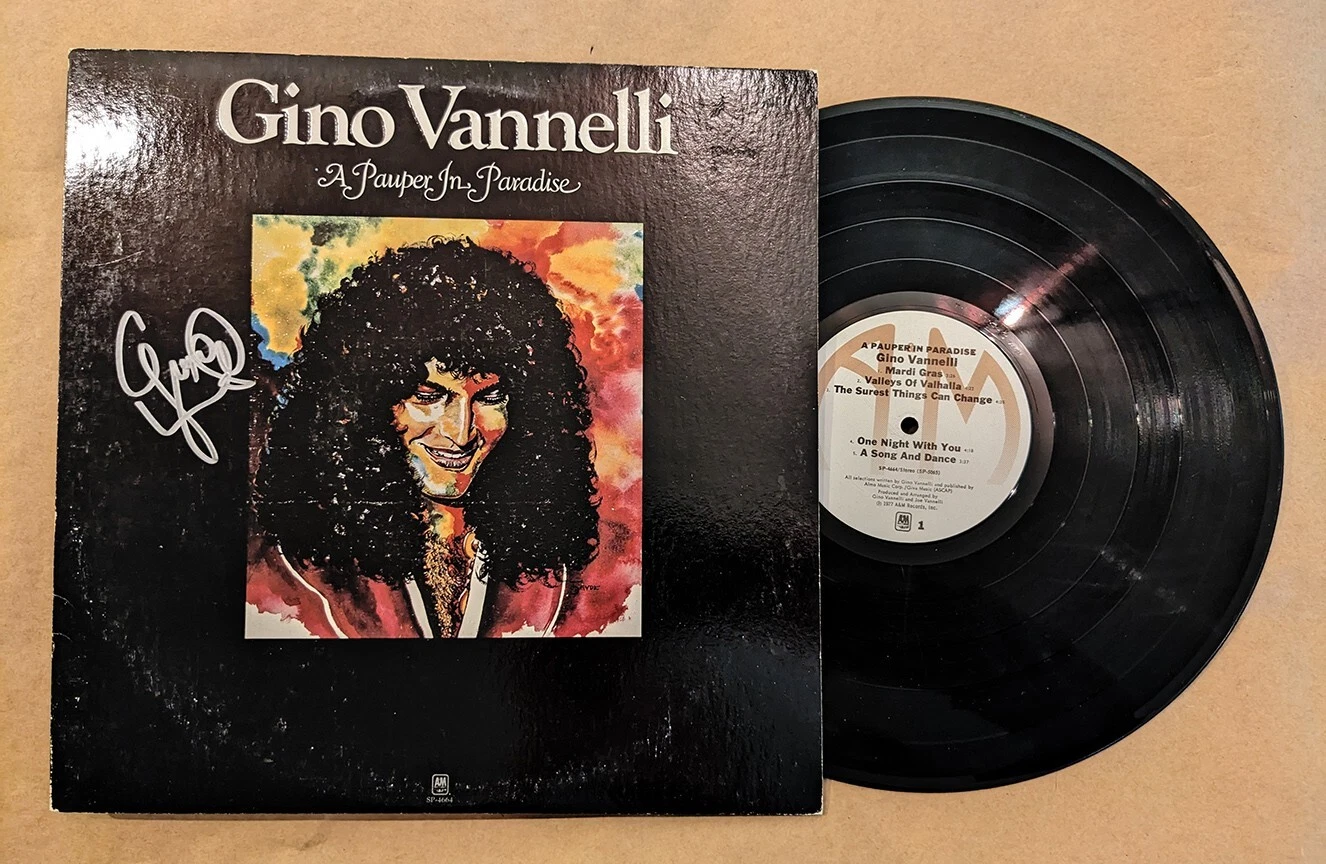 Gino Vannelli REAL hand SIGNED A Pauper In Paradise Vinyl Record COA