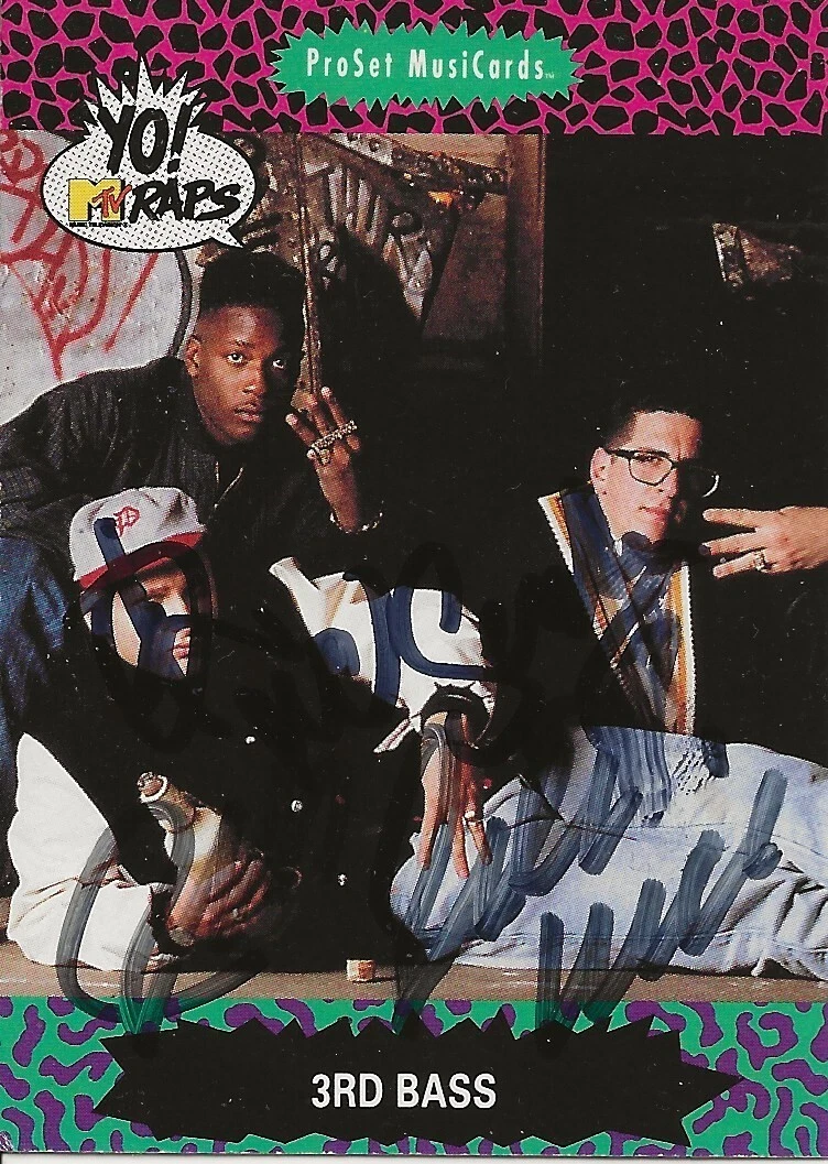 3rd Bass rap group REAL hand SIGNED YO! MTV Raps Trading Card COA Autographed
