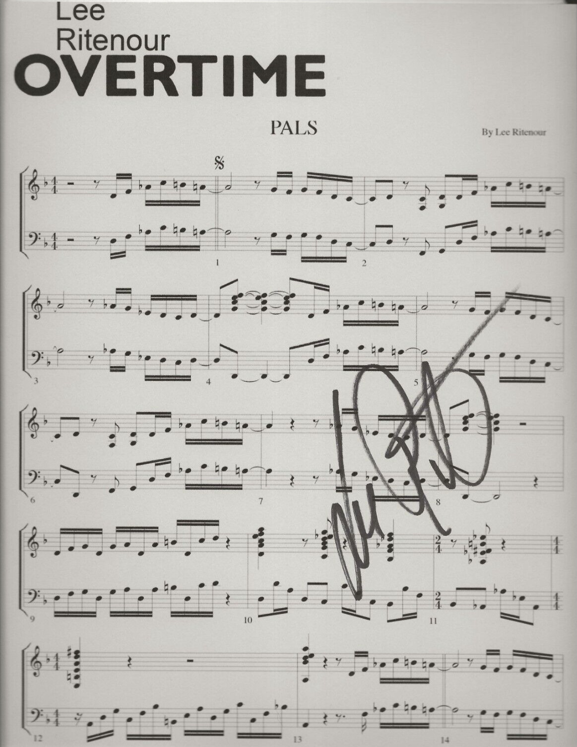 Lee Ritenour REAL hand SIGNED Overtime: Pals Sheet Music COA