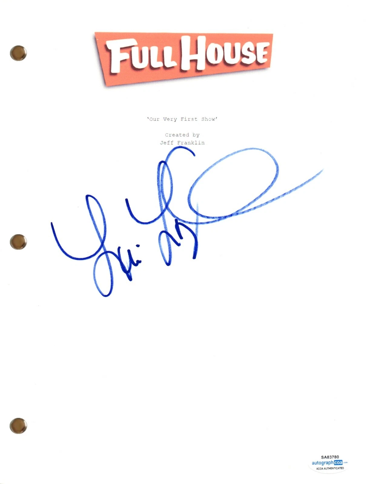 Lori Loughlin Signed Autograph Full House Pilot Script Screenplay ACOA COA