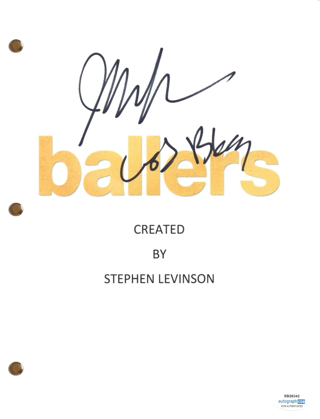 John David Washington Signed Ballers Pilot Script Screenplay Autograph ACOA COA