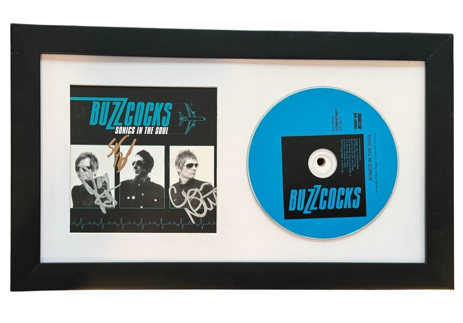 Buzzcocks Band Signed Framed CD Display Sonics in the Soul Autograph COA