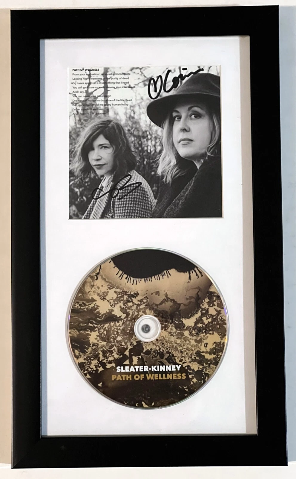 Sleater-Kinney REAL hand SIGNED Path of Wellness Framed CD Display COA