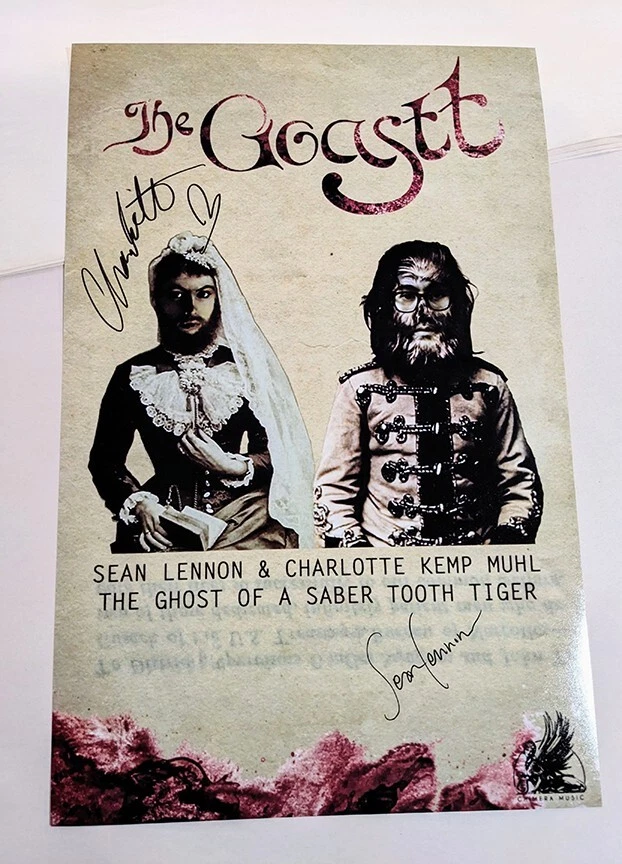 Charlotte Kemp Muhl & Sean Lennon of GOASTT SIGNED Poster COA Ghost Saber Tooth