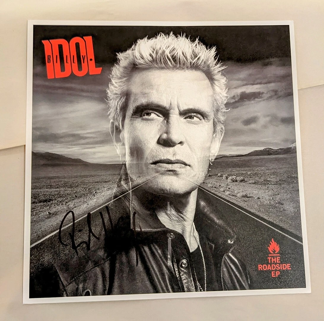 Billy Idol REAL hand SIGNED The Roadside Promo Flat COA Autographed