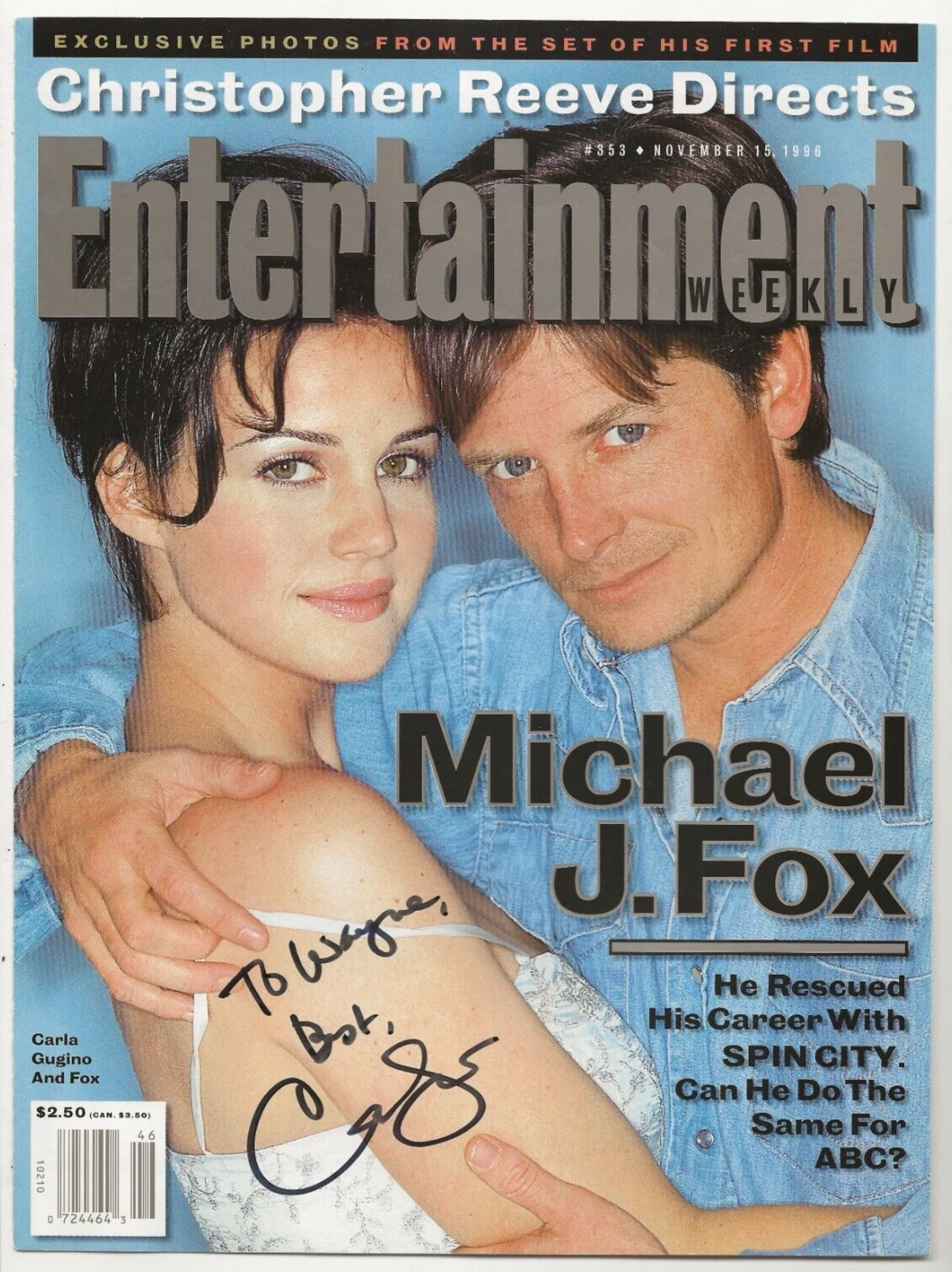 Carla Gugino actress REAL hand SIGNED Mag Cover Page COA Autographed
